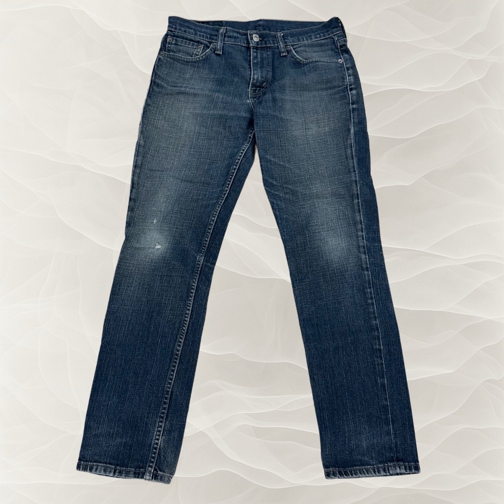 Levi's‎ Jeans Men's 30x30 Dark Blue 511 Straight Distressed Denim
